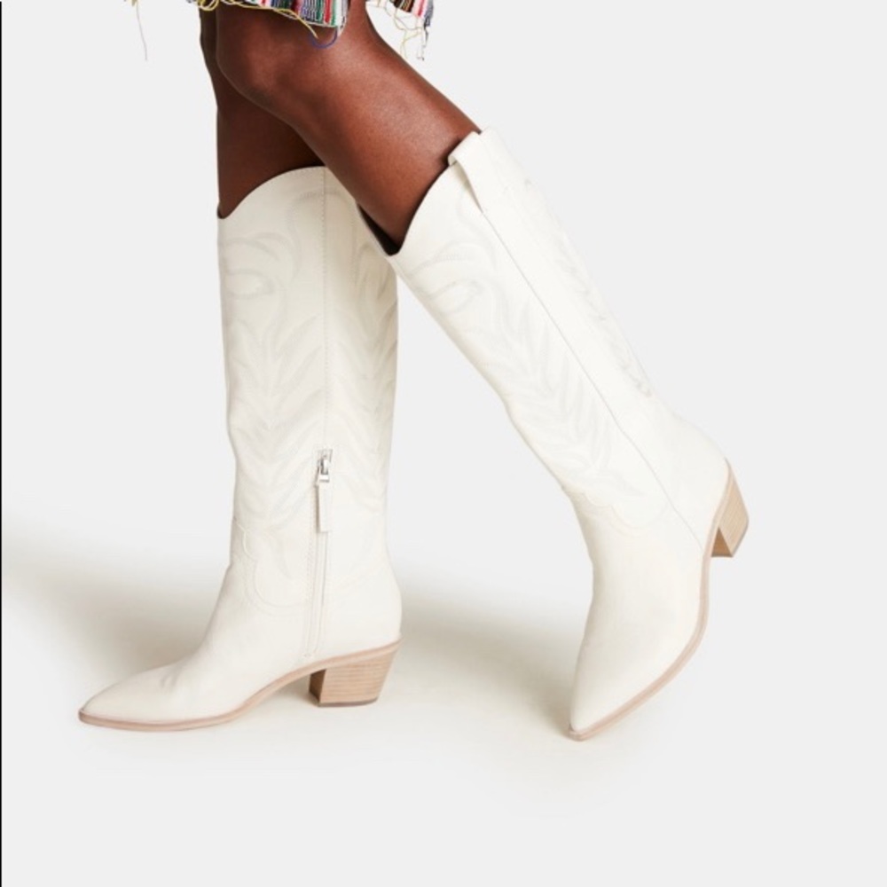 dolce vita tall cowboy boots solei white